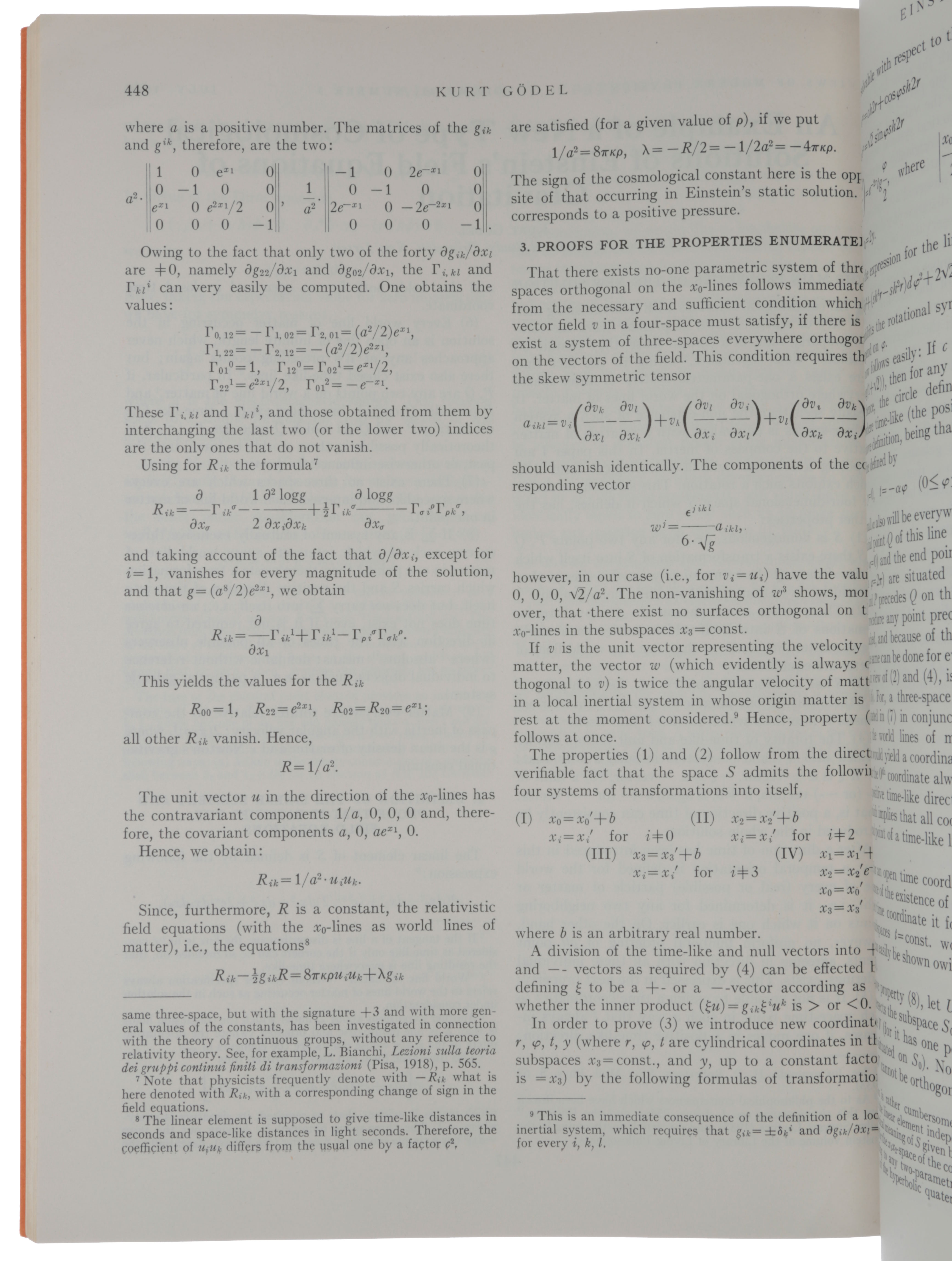 ‘An Example of a New Type of Cosmological Solutions of Einstein’s Field ...